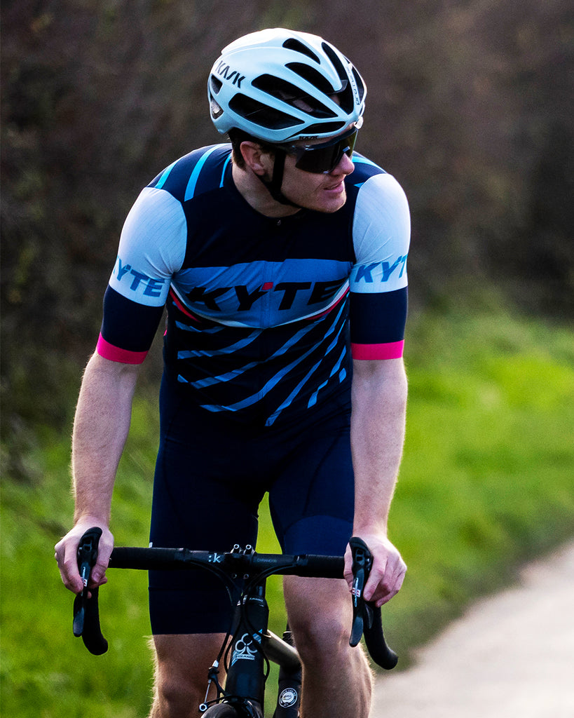 KYTE Cadence Pro Short Sleeve Jersey - Cyan / Navy