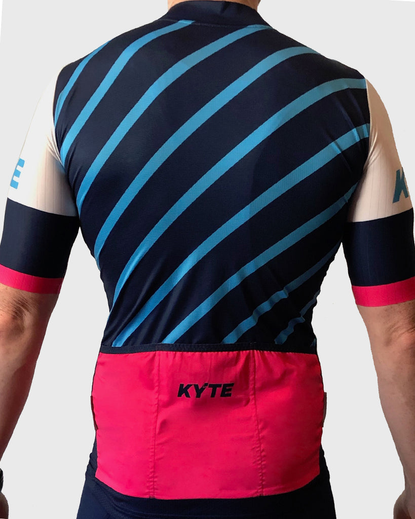 KYTE Cadence Pro Short Sleeve Jersey - Cyan / Navy