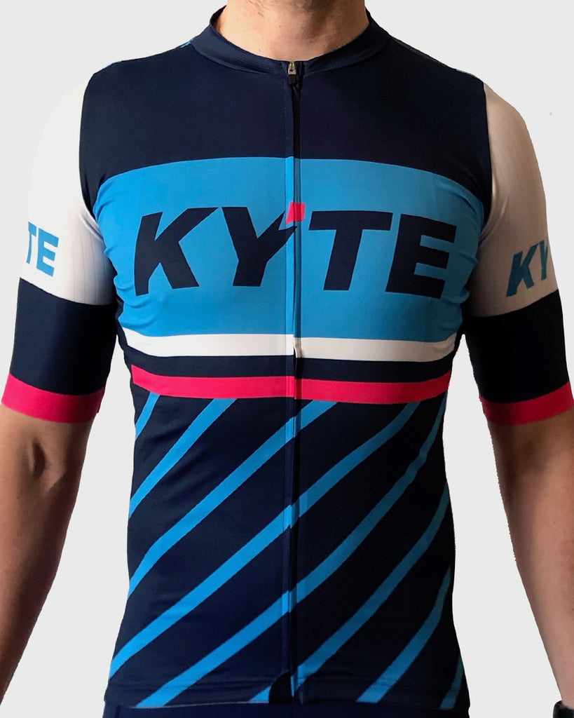 KYTE Cadence Pro Short Sleeve Jersey - Cyan / Navy