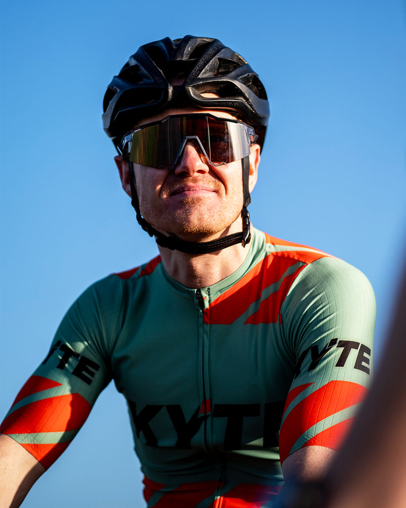 KYTE Carbon Short Sleeve Jersey - Green / Orange