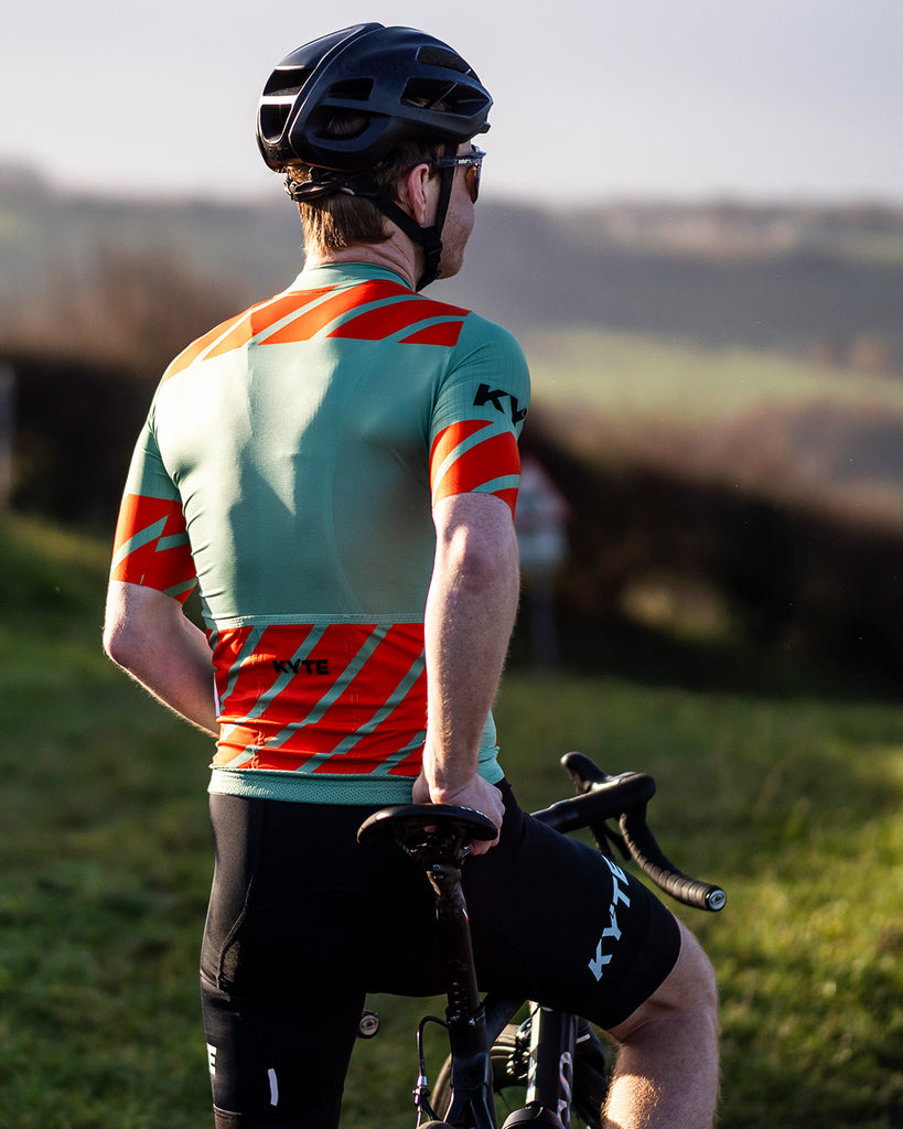 KYTE Carbon Short Sleeve Jersey - Green / Orange