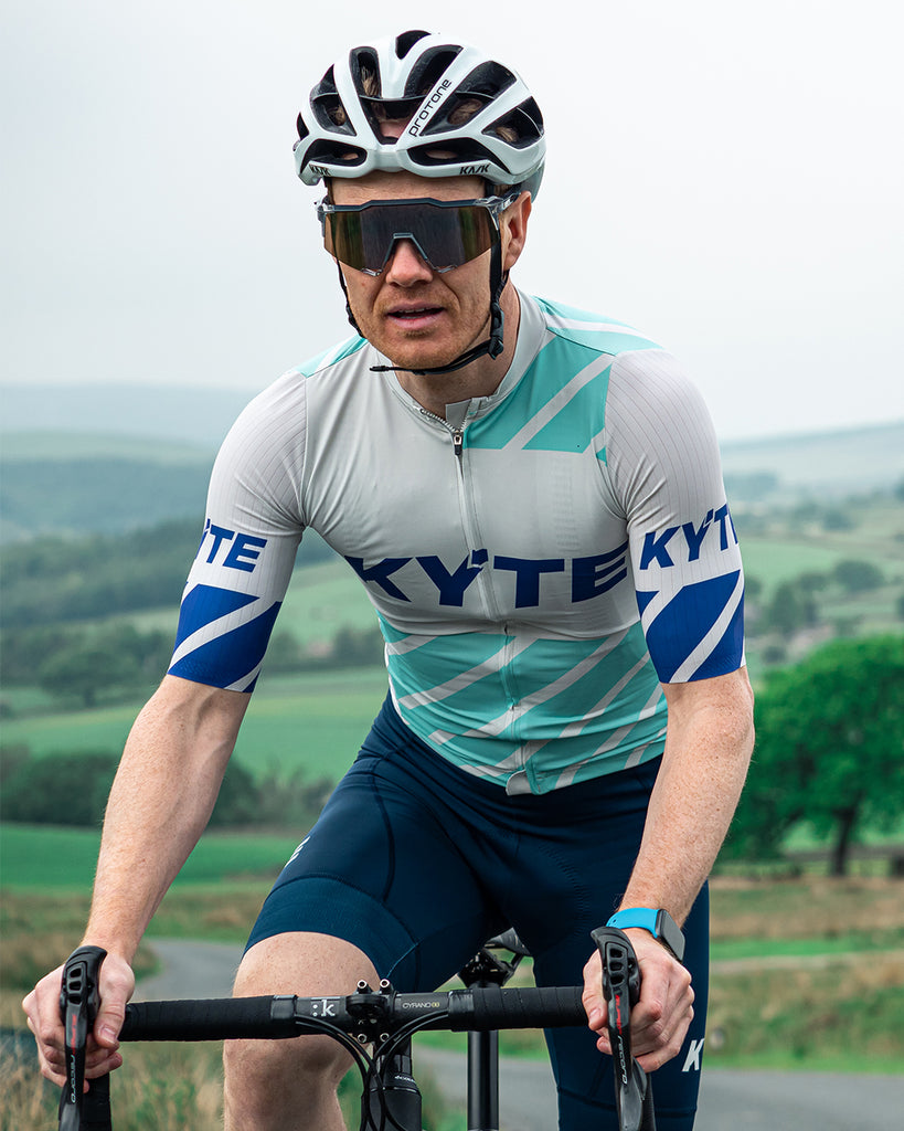 KYTE Carbon Short Sleeve Jersey - Bone / Ocean