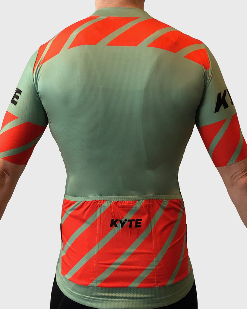 KYTE Carbon Short Sleeve Jersey - Green / Orange