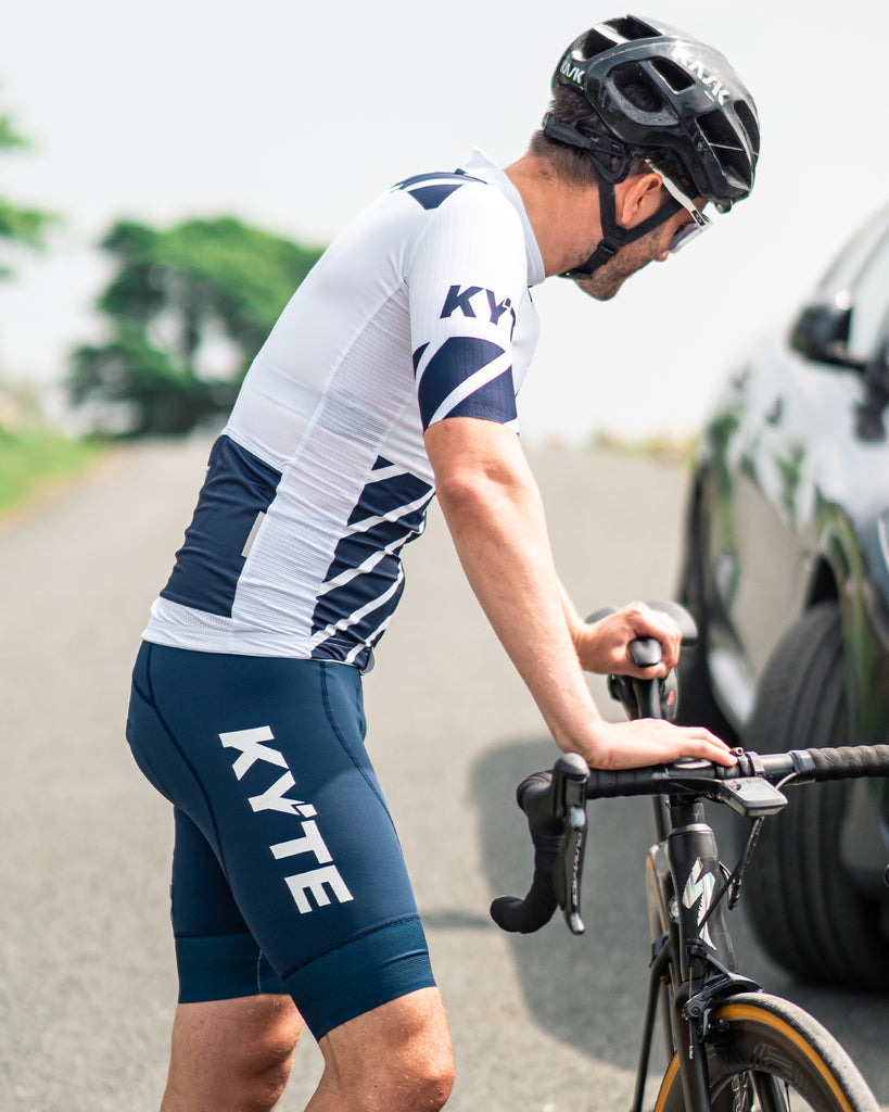 KYTE Carbon Short Sleeve Jersey - White / Navy