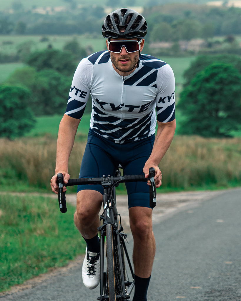 KYTE Carbon Short Sleeve Jersey - White / Navy