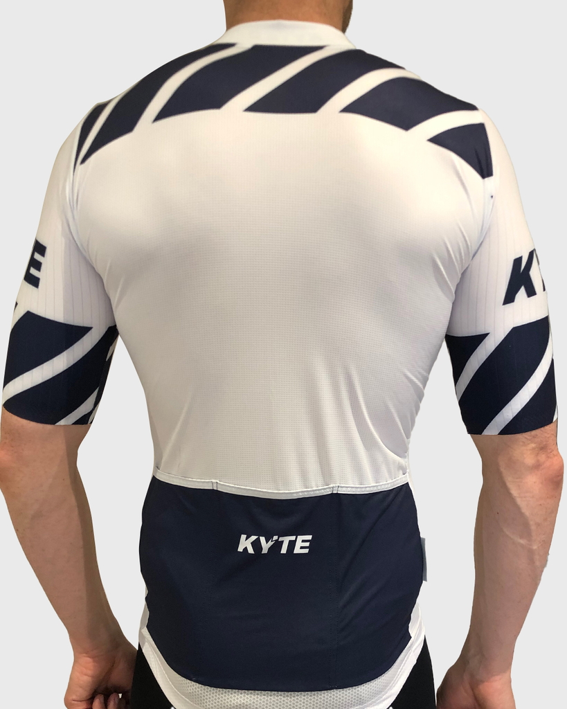 KYTE Carbon Short Sleeve Jersey - White / Navy