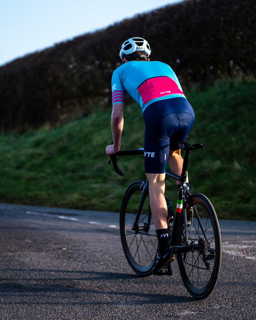 KYTE Race Short Sleeve Jersey - Cyan / Pink