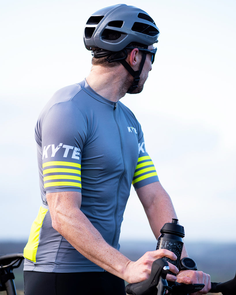 KYTE Race Short Sleeve Jersey - Grey / Yellow