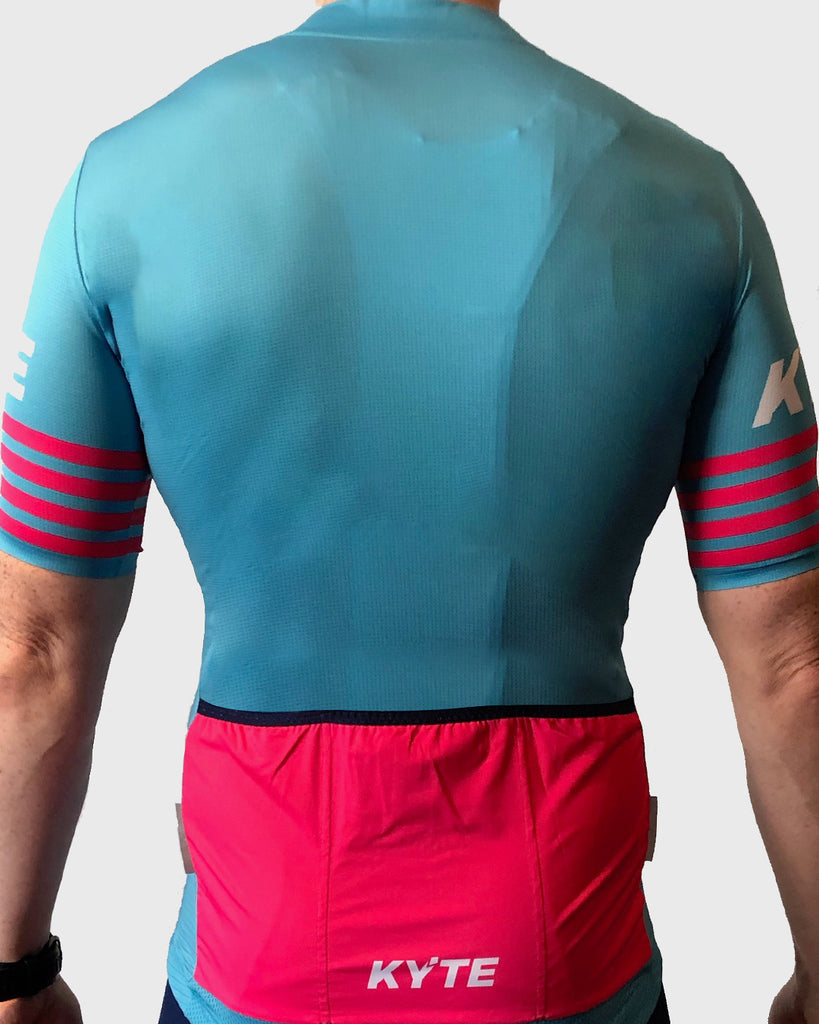 KYTE Race Short Sleeve Jersey - Cyan / Pink