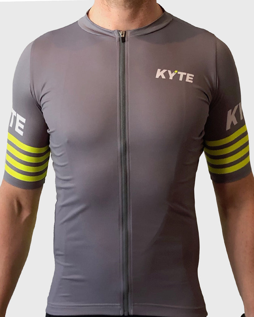 KYTE Race Short Sleeve Jersey - Grey / Yellow